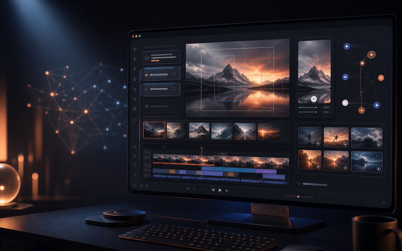 VFX AI yapay zeka yerleşik kurgu mockup’ı
