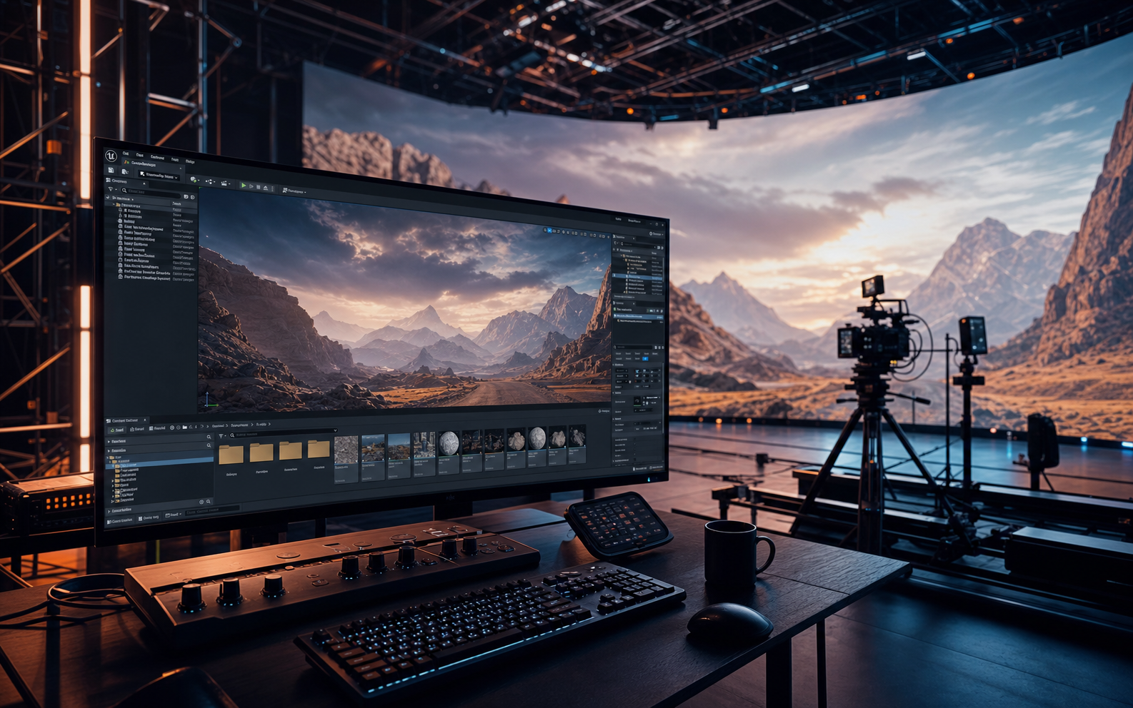 Unreal Engine gerçek zamanlı sanal prodüksiyon arayüzü
