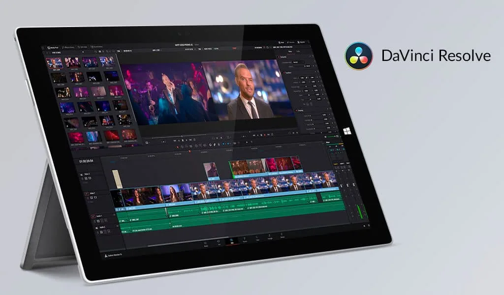DaVinci Resolve video kurgu arayüzü